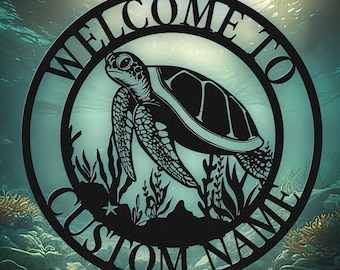 Turtle Name Sign, Sea Turtle Sign, Turtle,Beach Sign, Beach House Sign, Sea Turtlel Art, Personalized Beach House Sign, Beach House Decor