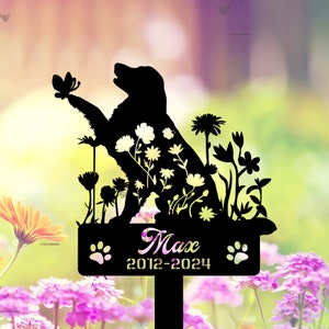 Personalized Dog Memorial Stake, Golden Retriever Memorial, Loss of Dog Gift, Golden Retriever Metal Grave Marker, Custom Dog Cemetery Stake
