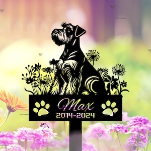 Schnauzer Memorial Stake Sign Custom, Schnauzer Sign With Stake, Pet Loss Gift, Pet Grave Markers Sign, Sympathy Sign,Remembrance Stake Gift