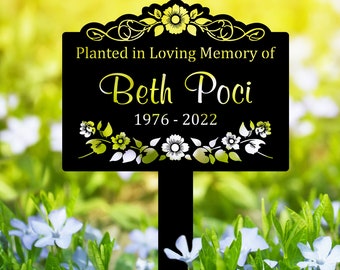 Custom Memorial Tree Sign With Stake, Metal Name Plate, Metal Memorial Marker, Tree Plaque Marker, Memorial Marker, Metal Garden Marker,Gift