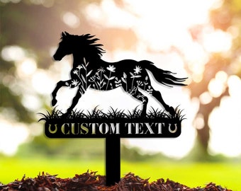 Custom Horse Memorial Stake Sign,Grave Markers Sign, Metal Sign With Stake,Horse Lover Gift,Sympathy Sign, Remembrance Stake,Ranch Decor