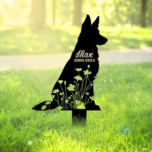 Personalized Dog Memorial Metal Stake, German shepherd Lover, German Shepherd Loss, Sympathy Gift, Rusty Metal Stake, Pet Grave Markers,Gift