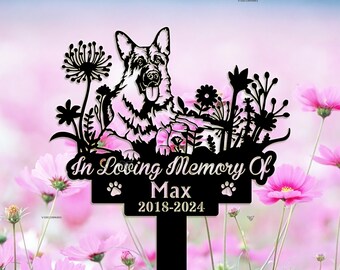 Custom Dog Memorial Grave Marker With Wings - Personalized Pet Loss Sign, Weather-Resistant Steel Stake, Multiple Sizes - View #4