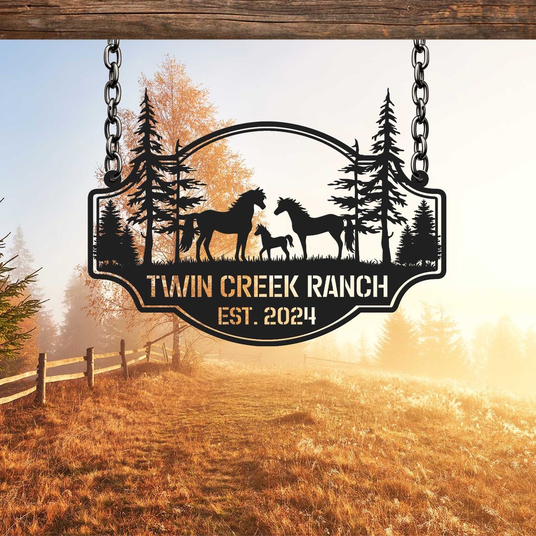 Horse Ranch Custom Metal Name Signs Personalized,last Name Signs for ...