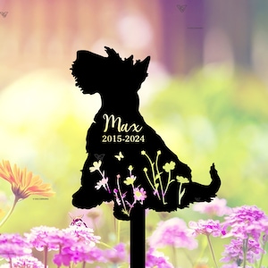 Aangepaste metalen bord hond Memorial, minnaar Cairn Terrier, verlies Cairn Terrier, geschenk sympathie, roestige metalen inzet, grafmarkeringen huisdier, vintage bord