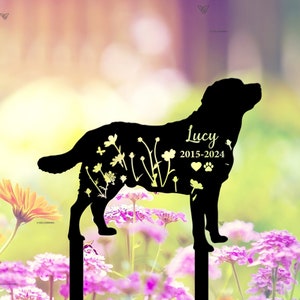 Personalized Dog Memorial Metal Stake, Labrador Retriever Lover, Labrador Retriever Loss, Sympathy Sign, Pet Grave Marker, Remembrance Stake