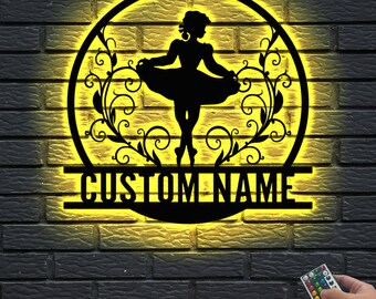 Personalized Irish Dancer Metal Wall Art With Led Lights, Irish Girl Dancing Metal Sign, Dancer Gift, Christmas Gift For Daughter, Niece