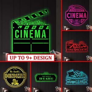 Personalized Cinema Room Decor LED Sign, Custom Movie Room Decor, Home Theater Gift, Movie Night Decor,Film Lover Gift,Film Reel,Movie Decor