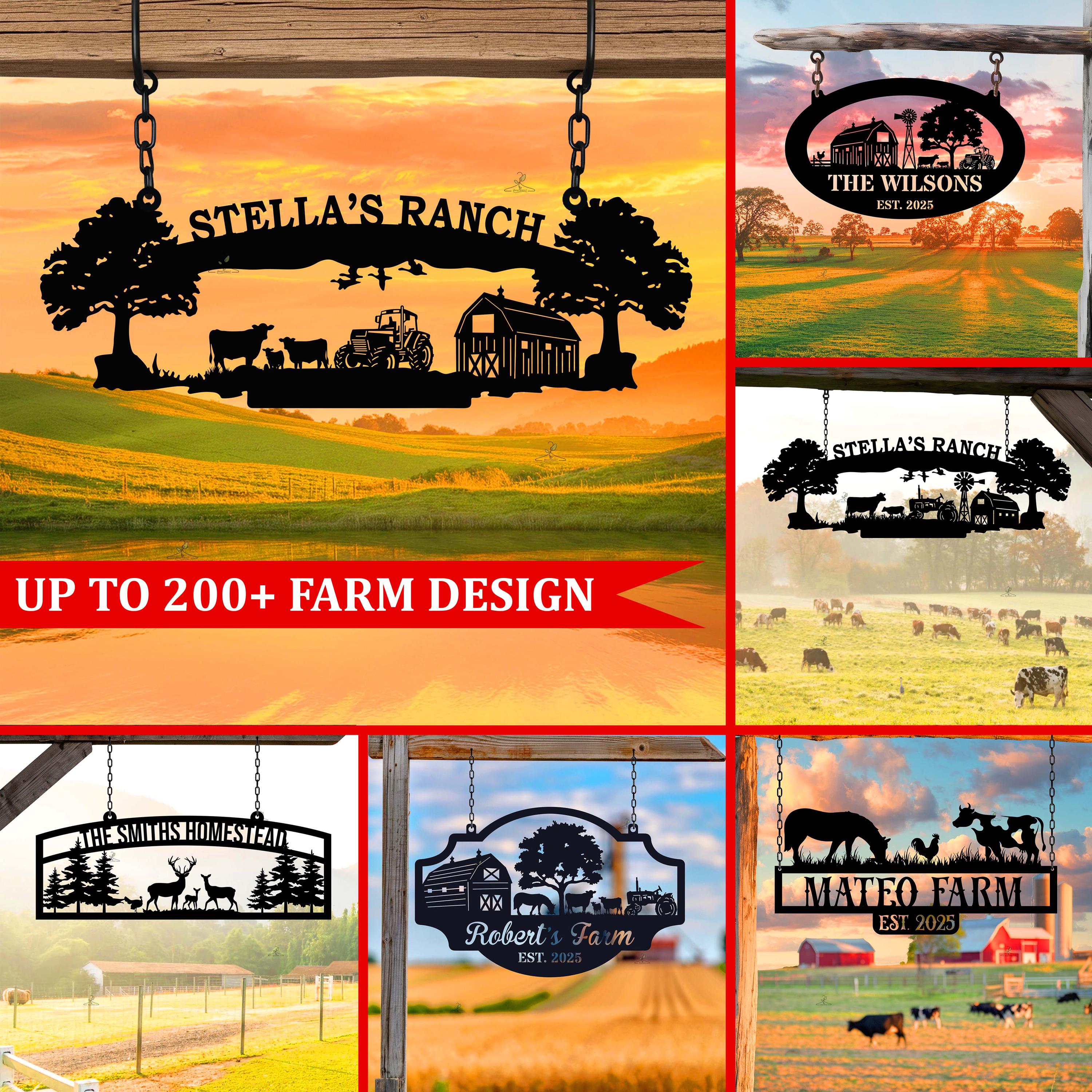 Custom Metal Ranch Sign, Personalized Farm Sign With Family Name ...