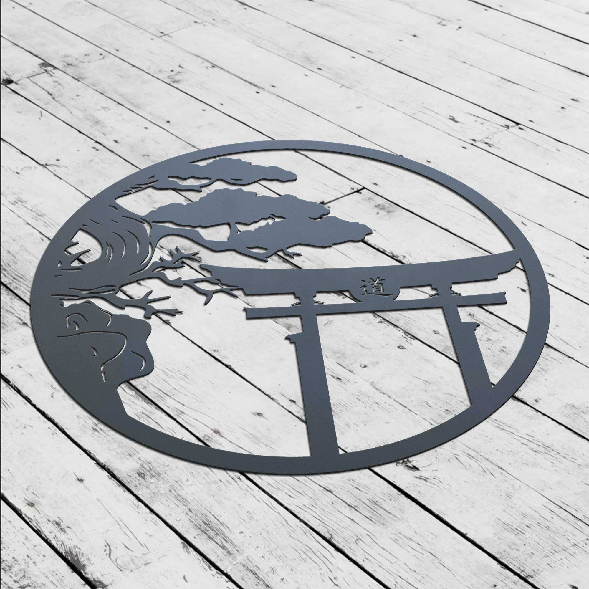 Japanese Metal Wall Art Bonsai Tree Metal Art Cherry Blossom Tree Metal