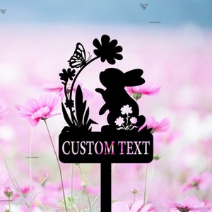 Custom Bunny Stake Sign, Personalized Rabbit Garden Decor,Year of Rabbit Gift,Rabbit Sign With Stake,Pet Loss,Pet Grave Marker,Outdoor decor