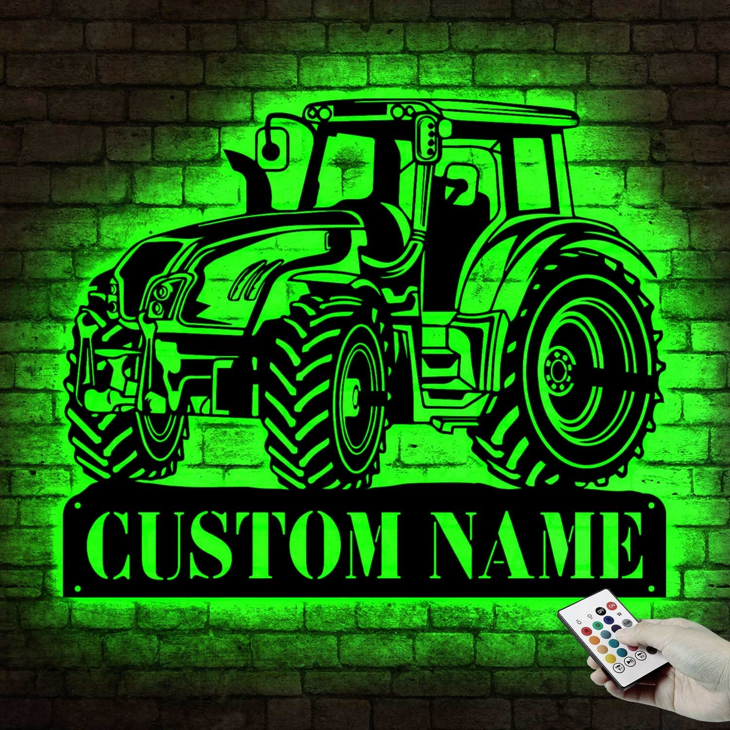 Custom Tractor Driver Metal Wall Art LED Light, Tractor Gift