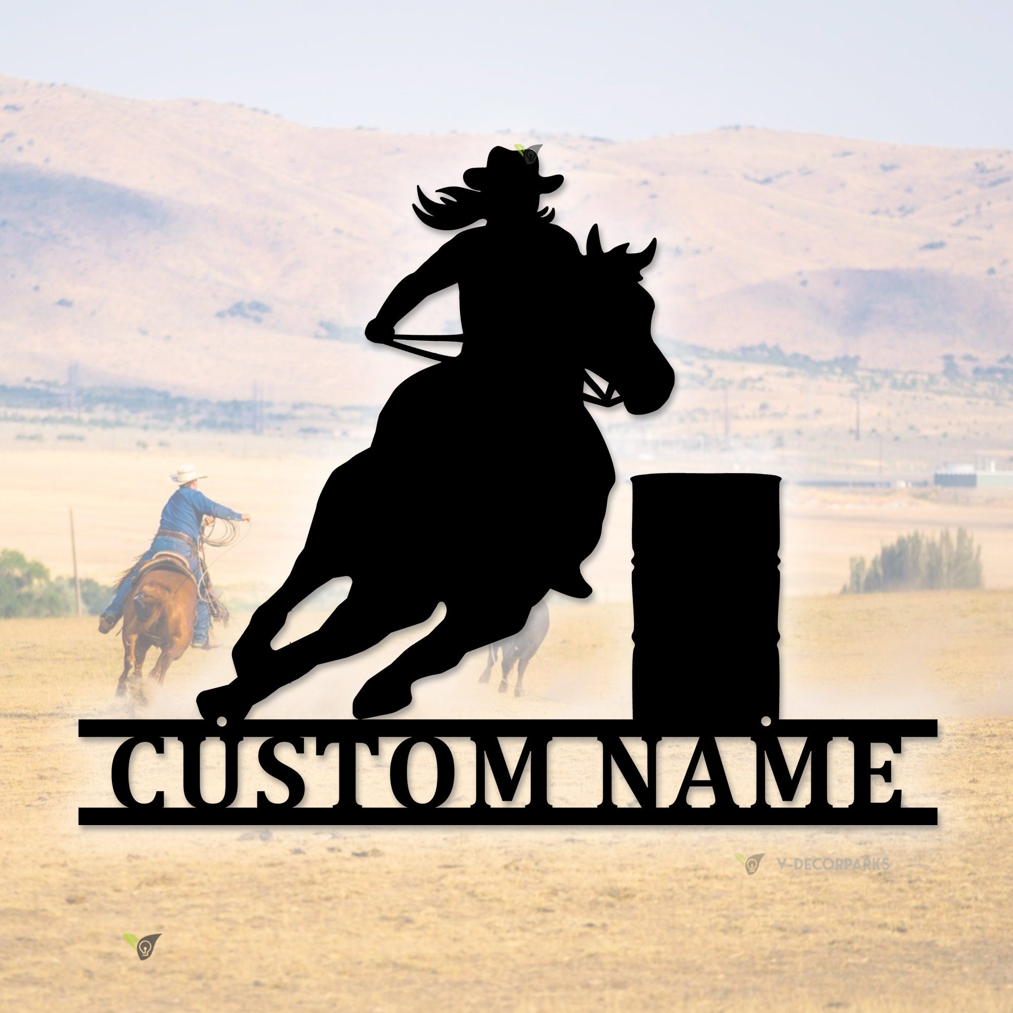 Custom Barrel Racing Led Lights Metal Wall Art, Horse, Personalized ...