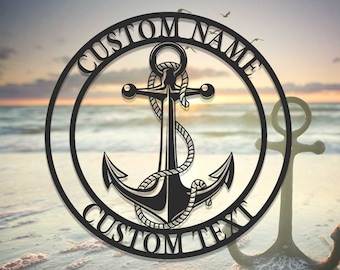 Personalized Anchor Metal Sign, Anchor Name Sign, Anchor Sign Metal,Metal Anchor Sign, Anchor Wall Decor, Metal Family Name Sign,Anchor Gift