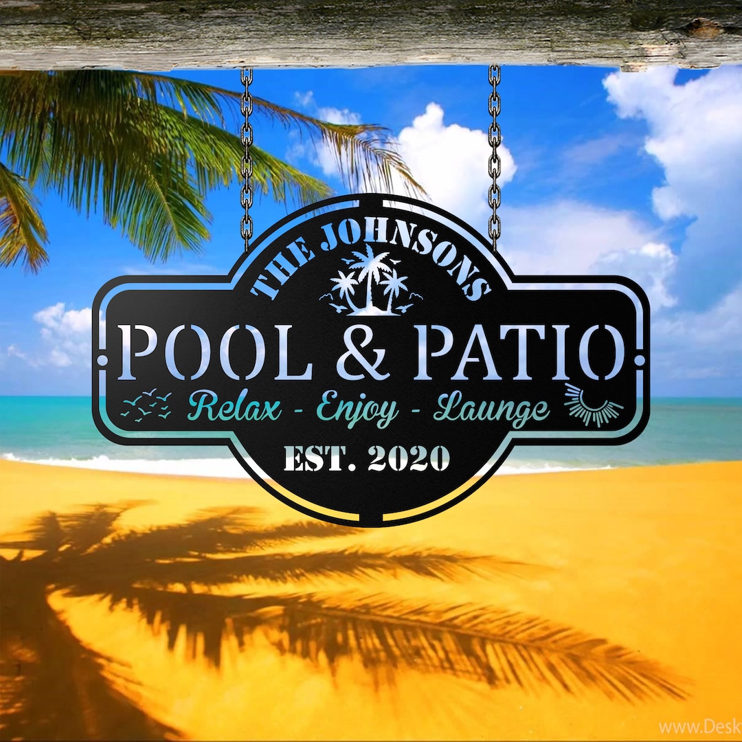 Personalized Pool Metal Sign,custom Backyard Oasis Sign Patio Decor ...
