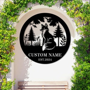 Fox Custom Metal Wall Art, Fox Decor, Fox Lover Gift, Fox Cabin Sign, Farm Sign, Garden Decor, Outdoor Sign, Housewarming gift, Fox Sign