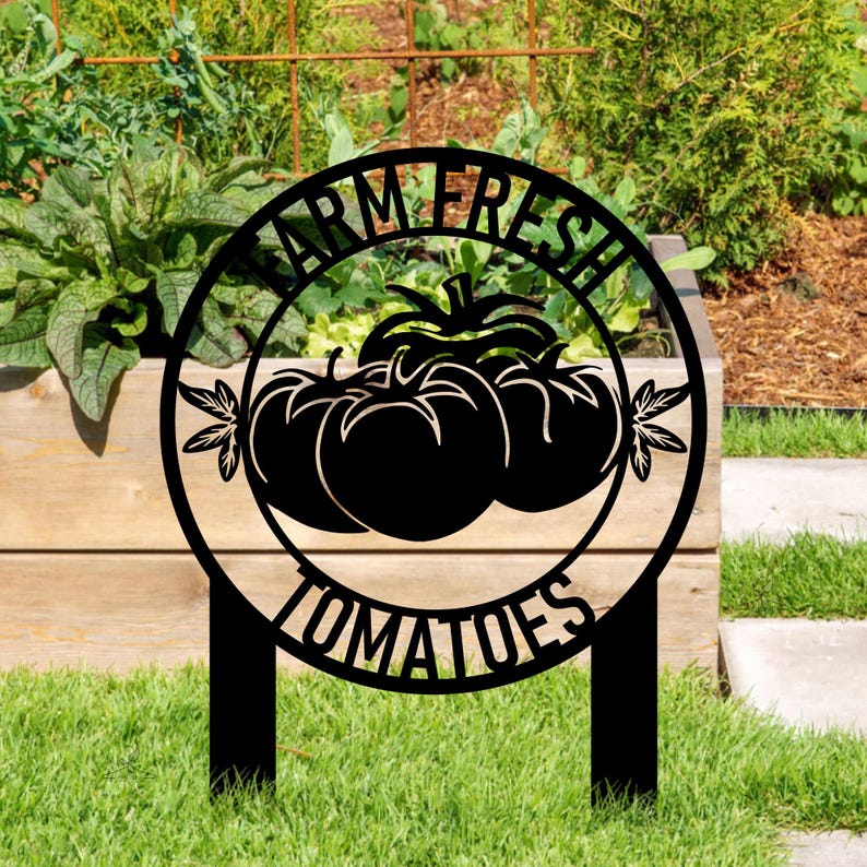 Tomate Sign Custom Tomato Garden Sign, Personalized Garden Stake, Vegetable Garden ...