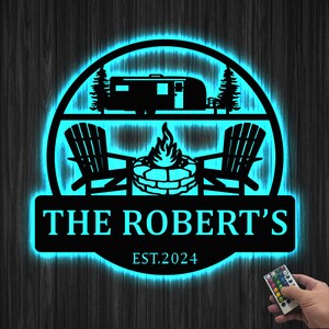 Campers RV Yard Sign LED, Camping Sign, Camper Decor, RV Decor, Family ...