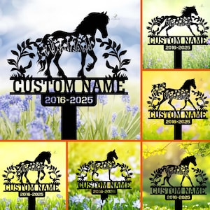 Personalized Horse Memorial Stake, Custom Horse Name Garden Sign, Metal Art Pet Memorial Plaque, Horse Memorial, Pet Memorial, Garden Stake