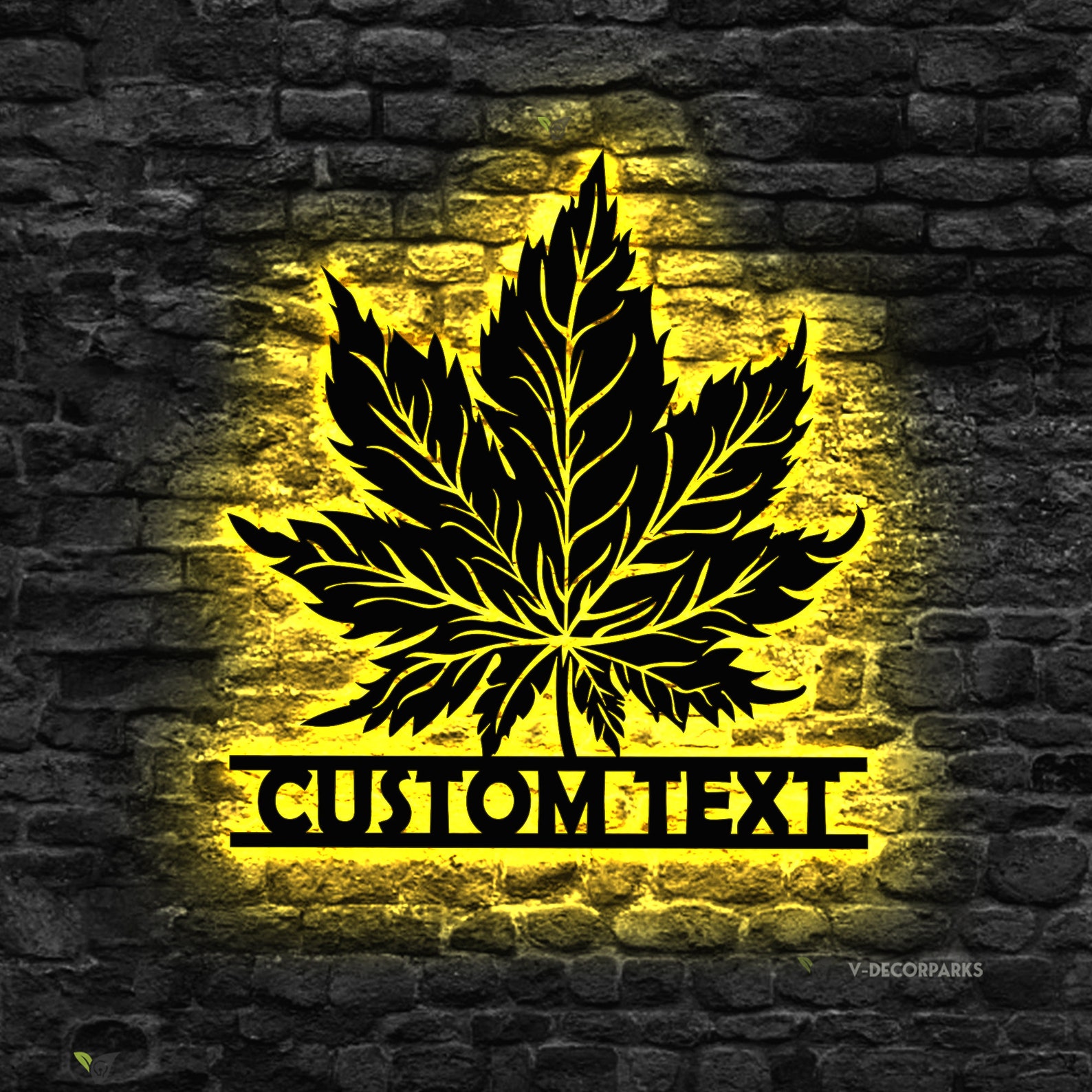 Custom Weed Metal Wall Art With Lights, Personalized Cannabis Sign ...