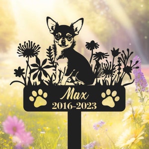 Chihuahua Memorial Stake Sign Personalized, Chihuahua Pet Grave Markers Sign, Sign With Stake, Pet Loss Gift,Sympathy Sign,Remembrance Stake