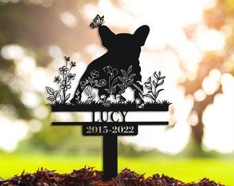 Custom French Bulldog Memorial Stake ,Pet Loss Gift,Sympathy Sign, Remembrance Stake, Pet Grave Markers Sign, Metal Sign With Stake,Pet loss