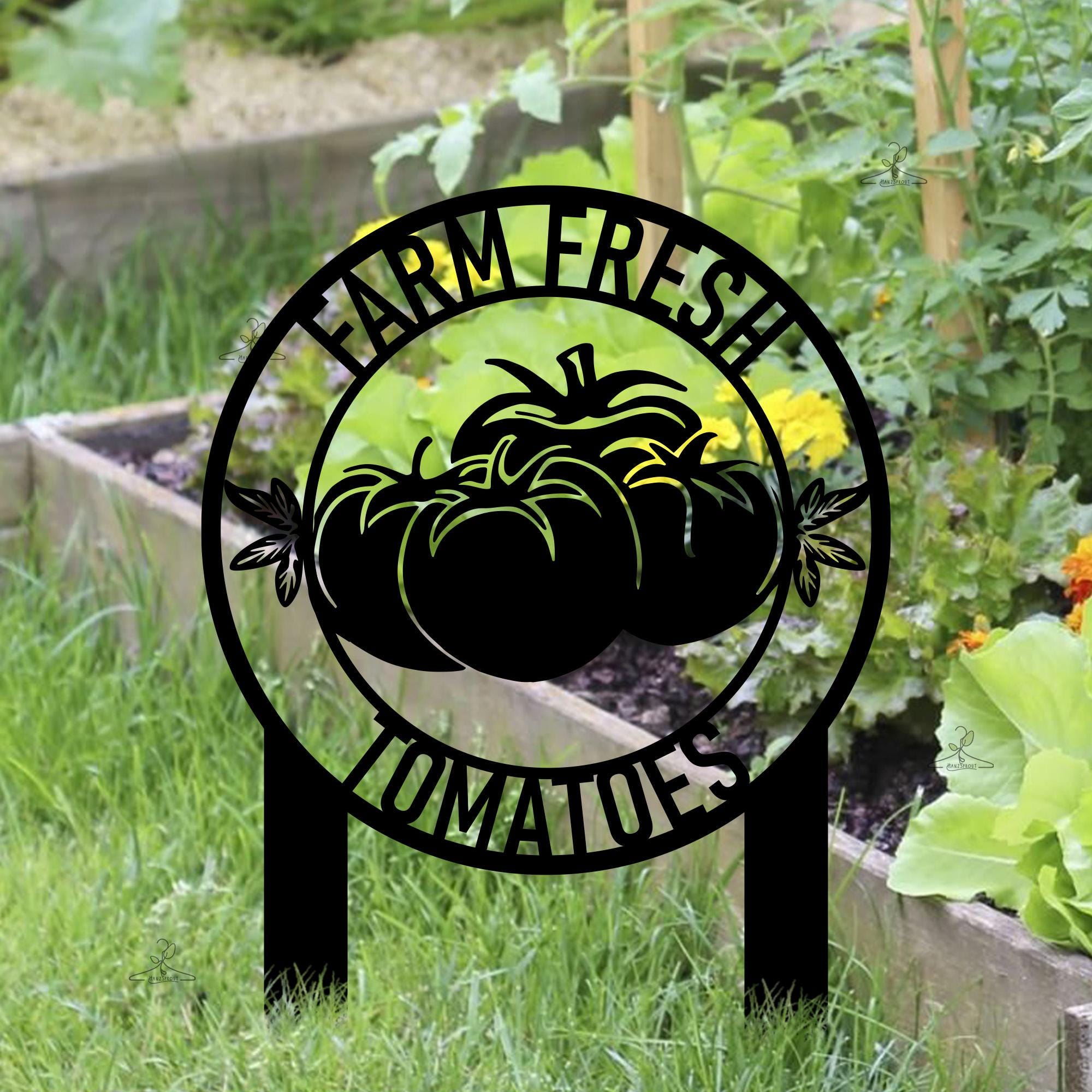 Tomate Sign Custom Tomato Garden Sign, Personalized Garden Stake, Vegetable Garden ...