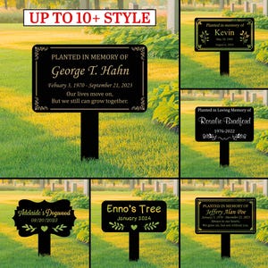 Estaca de jardín conmemorativa personalizada, marcador de tumba personalizado, letrero de &quot;En memoria amorosa&quot;, regalo de condolencias, pérdida de un ser querido, placa conmemorativa, plantación de árboles