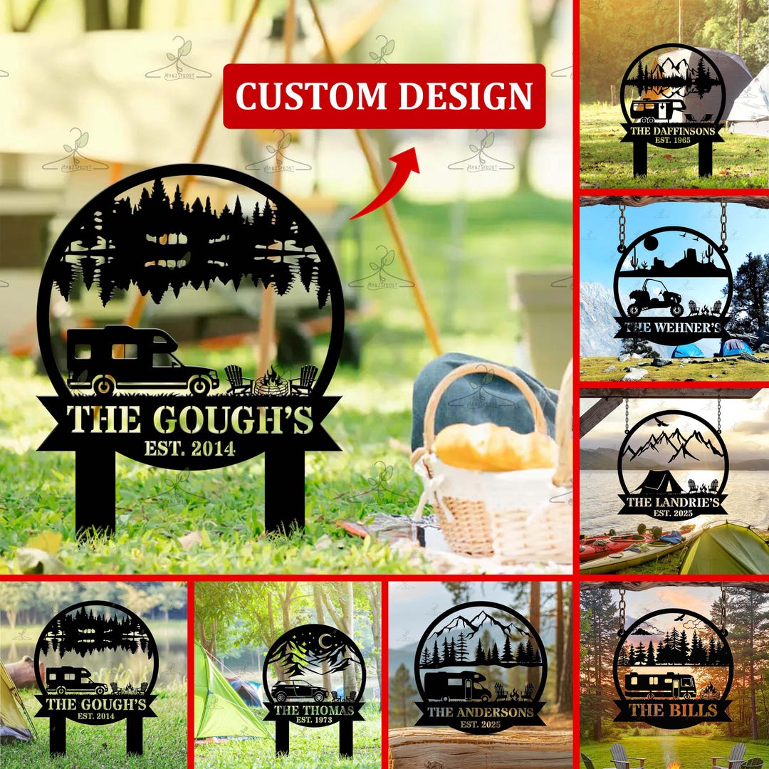 Personalized Rv Tags Custom Camper Metal Sign, Personalized RV Camping Sign With Family Name ...