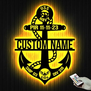 Personalisiertes Anker Metallschild, Navy Boot Camp PIR / Graduation Anker Metallschild, Navy Familie Geschenk, Schiff Dekor, Wandhänger, perfektes Geschenk