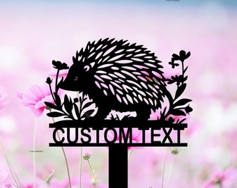 Hedgehog Metal Sign Stake, Garden Decor, Cutom Hedgehog Stake, Vintage Sign, Cute Hedgehog, Outdoor Sign, Hedgehog Silhouette, Yard Art Gift