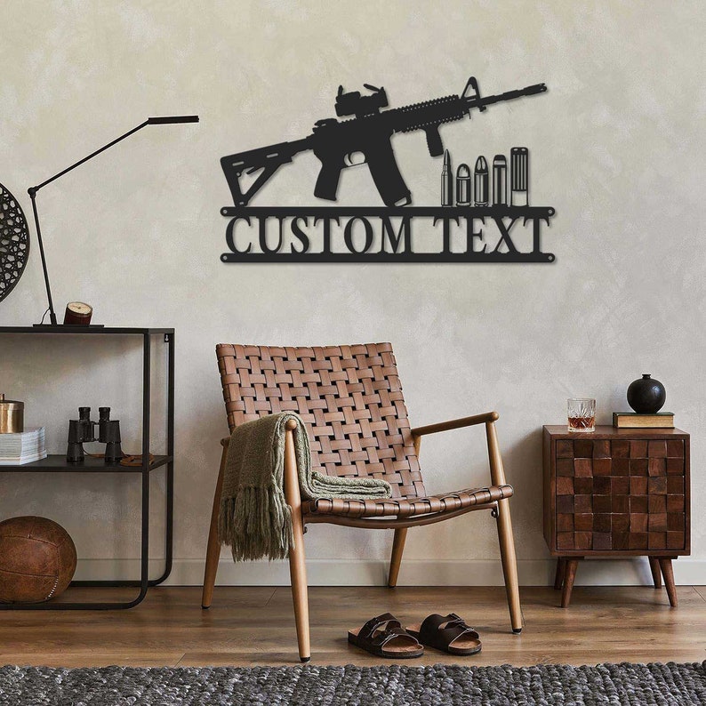 Personalized Gun Metal Sign LED, Armory Decor, Gun Gift Sign, Gun Owner ...