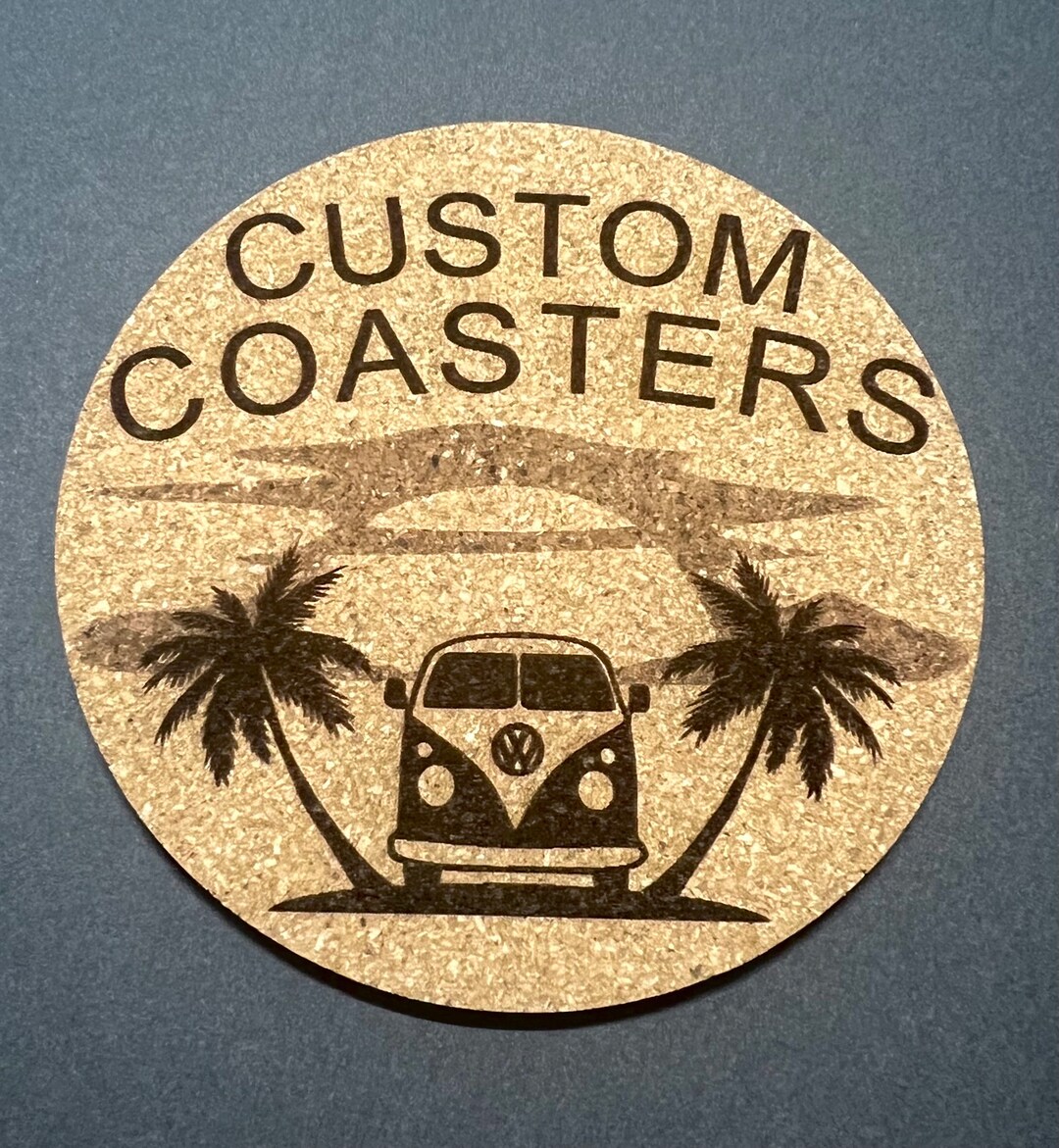 Custom Cork Coasters Etsy