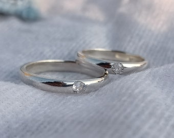 Yuta Inspired Anime Ring: Minimalist Silver Couple Ring