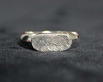 Fingerabdruck Siegelring aus Sterling Silber : Individueller Schmuck