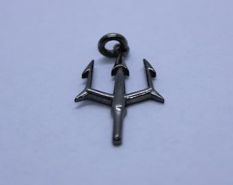 Sterling Silver Poseidon Trident Necklace: Greek Mythology Pendant