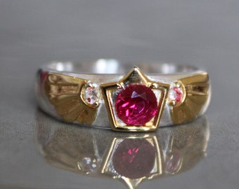 Zelda Goron's Ruby Ring: Sterling Silver Anime Cosplay Jewelry
