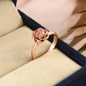 Rose Ring, Floral Ring, Dainty Rose Ring, proposal Ring, Valentines Day Gift, Botanical Jewelry