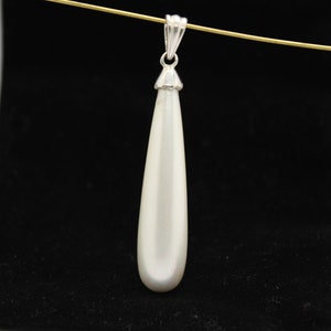Sterling Silver Pearl Teardrop Necklace - Handmade