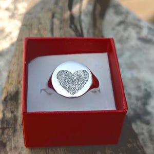 Fingerprint Ring, Custom Fingerprint Ring, Thumbprint Ring, Memorial Gift, Dainty Ring, Promise Ring, Memorial Mother&#39;s Day Gift