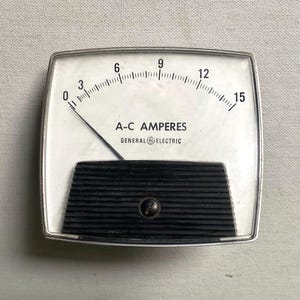 Vintage GE General Electric Panel Meter 0-15 A-C Amperes Meter - Untested