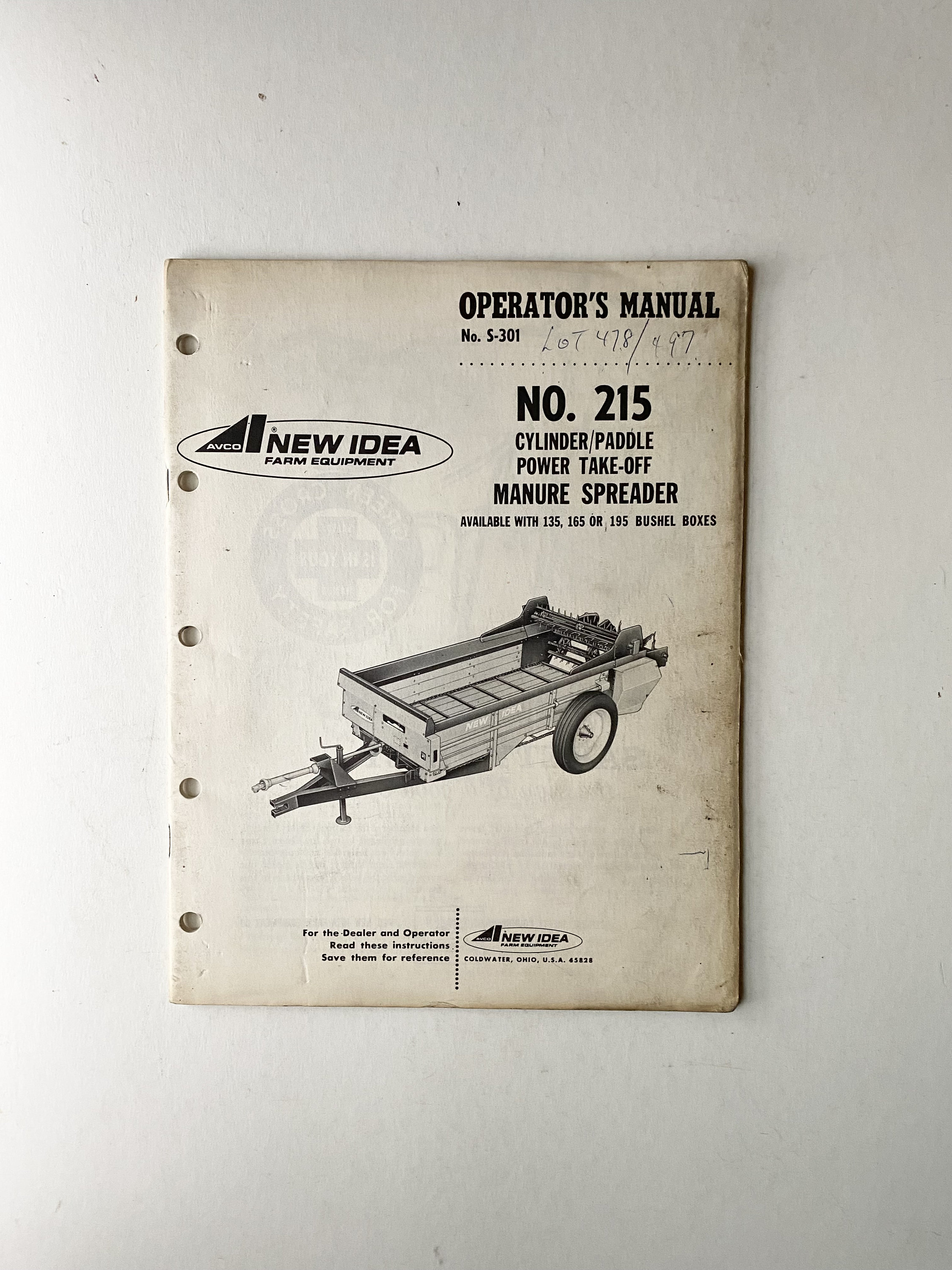 1967 Avco New Idea Manure Spreader Operator's Manual No. S-301 - Etsy