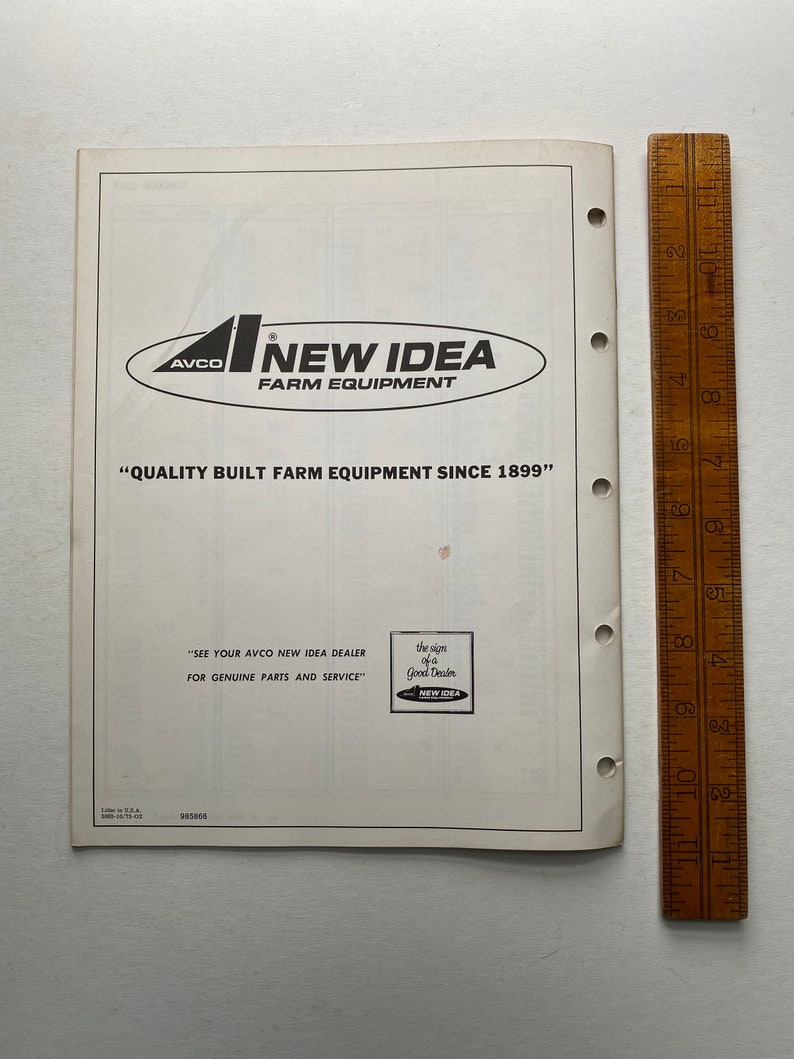 Original 1973 AVCO New Idea Farm Equipment No. 762 Unisystem Etsy