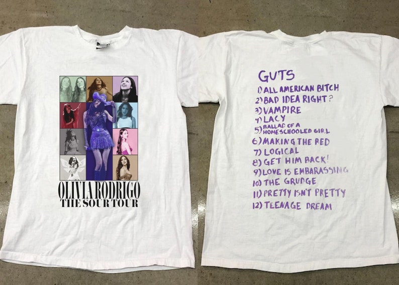 Olivia Rodrigo Guts Tracklist Tour 2024 T-Shirt Olivia - Etsy.de