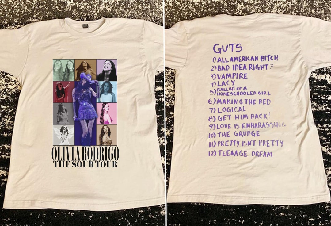 Olivia Rodrigo Guts Tracklist Tour 2024 T-shirt Olivia - Etsy Australia