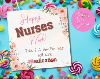 Happy Nurses Week Card, Nurses Week, Gift Tag, Thank you Card for Nurses Week, M&Ms Gift Tag Nurses Week, Candy Gift Tag, Nurse's Week