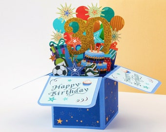 Happy 30th Birthday Surprise Box - Pop up Birthday Card With