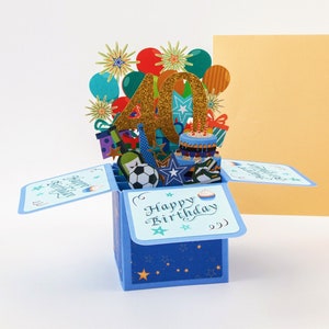 Happy 40th Birthday Surprise Box - Pop Up Birthday Card with Envelope - Unique 3D Birthday Greeting Card