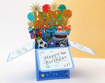 Happy Birthday Surprise Box - Pop Up Birthday Card with Envelope - Unique 3D Birthday Greeting Card