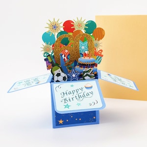 Happy 60th Birthday Surprise Box - Pop Up Birthday Card with Envelope - Unique 3D Birthday Greeting Card